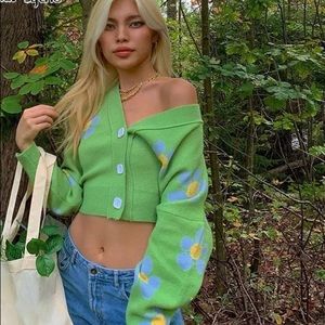 Cute green cardigan for a pop of color